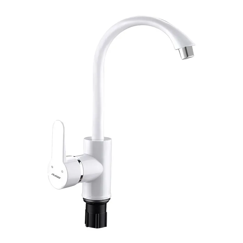 Змішувач для кухні Plamix Leon-011 White (з підводкою) (PM0614)