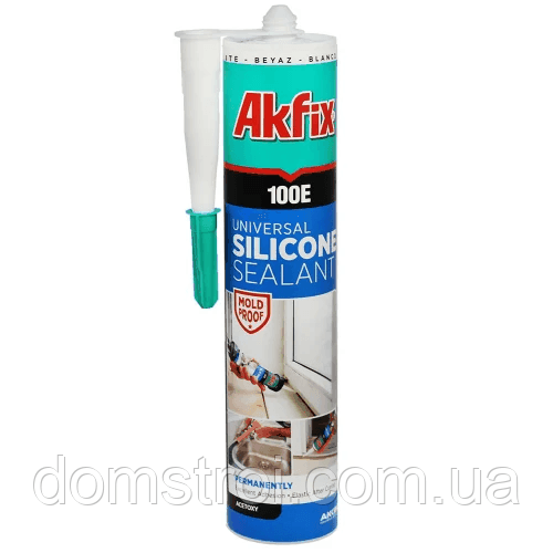 Герметик силіконовий універсальний Akfix 100E (280 мл) сірий