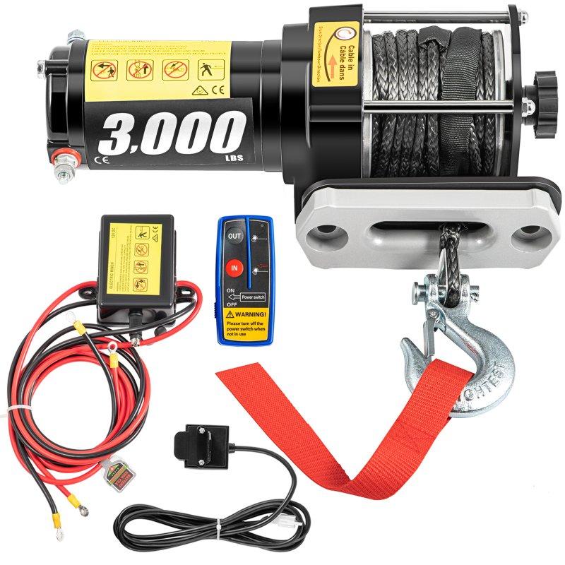 Лебідка для квадроцикла Electric Winch 3000lbs (Синтетичний трос / 12В), фото 1
