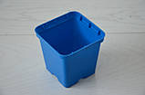 Горщик для розсади квадратний Р9 (500 мл) Блакитний, фото 3