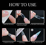 Гелеві типси 120 шт/уп Дизайнер  Дизайнер 4D Crystal Fast Gel Tips Pipe Medium TS3 з шипами для нарощування нігтів, фото 5