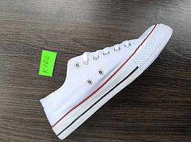 Белые кеды конверсы converse white женские подростковые унисекс тканевые летние текстил, фото 4
