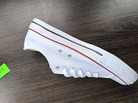 Белые кеды конверсы converse white женские подростковые унисекс тканевые летние текстил, фото 5