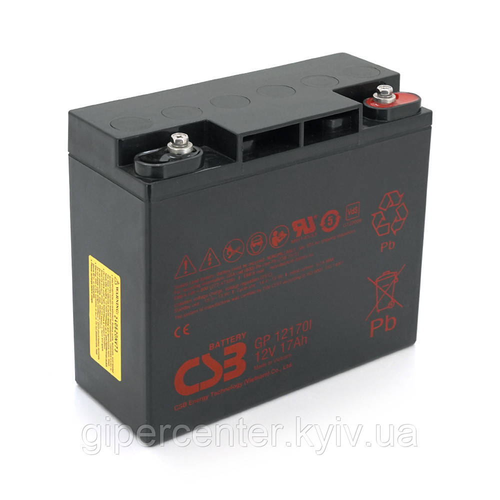 Акумуляторна батарея CSB GP12170I, 12 V 17 Ah (181х77х167мм), М5, 5.5 kg Q4/96