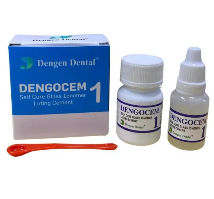 Dengocem 1,Склоіономерний цемент для фіксації коронок та мостів 15г+10 мл (Dengen Dental)