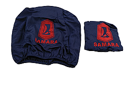 Чохли на підголівники LADA SAMARA Лада Самара (2шт) темно-сині з принтом