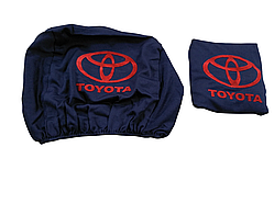 Чохли на підголівники TOYOTA Тойота (2шт) темно-сині з принтом