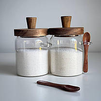 Баночка для цукру 500 мл Цукорниці з ложкою Ємність для сипучих з ложкою Цукорниці Банку для цукру, фото 3