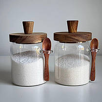 Набір сіль цукор 2 шт Баночки для солі та цукру Банки та ємності для цукру Банки для зберігання солі 500 мл, фото 3