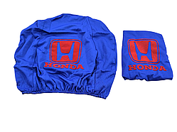 Чохли на підголівники HONDA Хонда (2шт) світло-сині з принтом