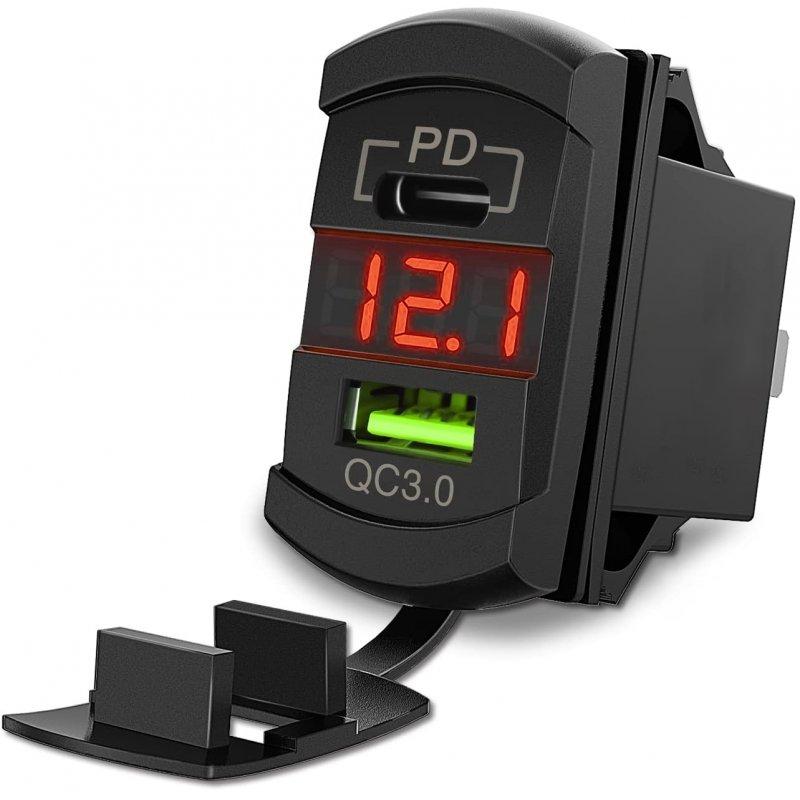 Швидка зарядка USB / Type-C з вольтметром, фото 1