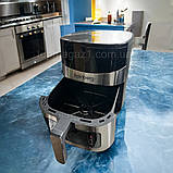 Фритюрниця без олії з чашею 8.5 л Rainberg 3800 Вт аерогриль антипригарний з цифровим дисплеєм і таймером, фото 3