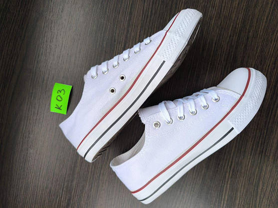 Білі кеди конверси converse white жіночі підліткові унісекс тканинні літні текстиль 39 р, фото 3