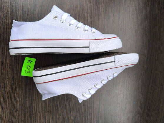 Білі кеди конверси converse white жіночі підліткові унісекс тканинні літні текстиль 39 р, фото 4
