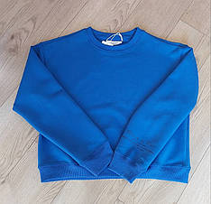 Світшот молодіжний синього кольору з написом на рукаві, кольори в асортименті розмір 42-48