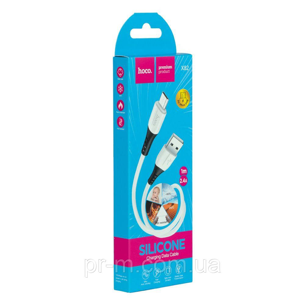 Кабель HOCO micro usb X82 Silicone 2.4A (1 метр)