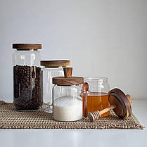 Банка для меду з ложкою 500 мл Баночка для меду Оригінальні баночки для меду Ємність для меду скляна, фото 4