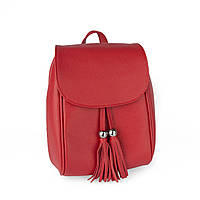Рюкзак жіночий шкіряний Virginia Conti 02173 невеликий червоний с китицями