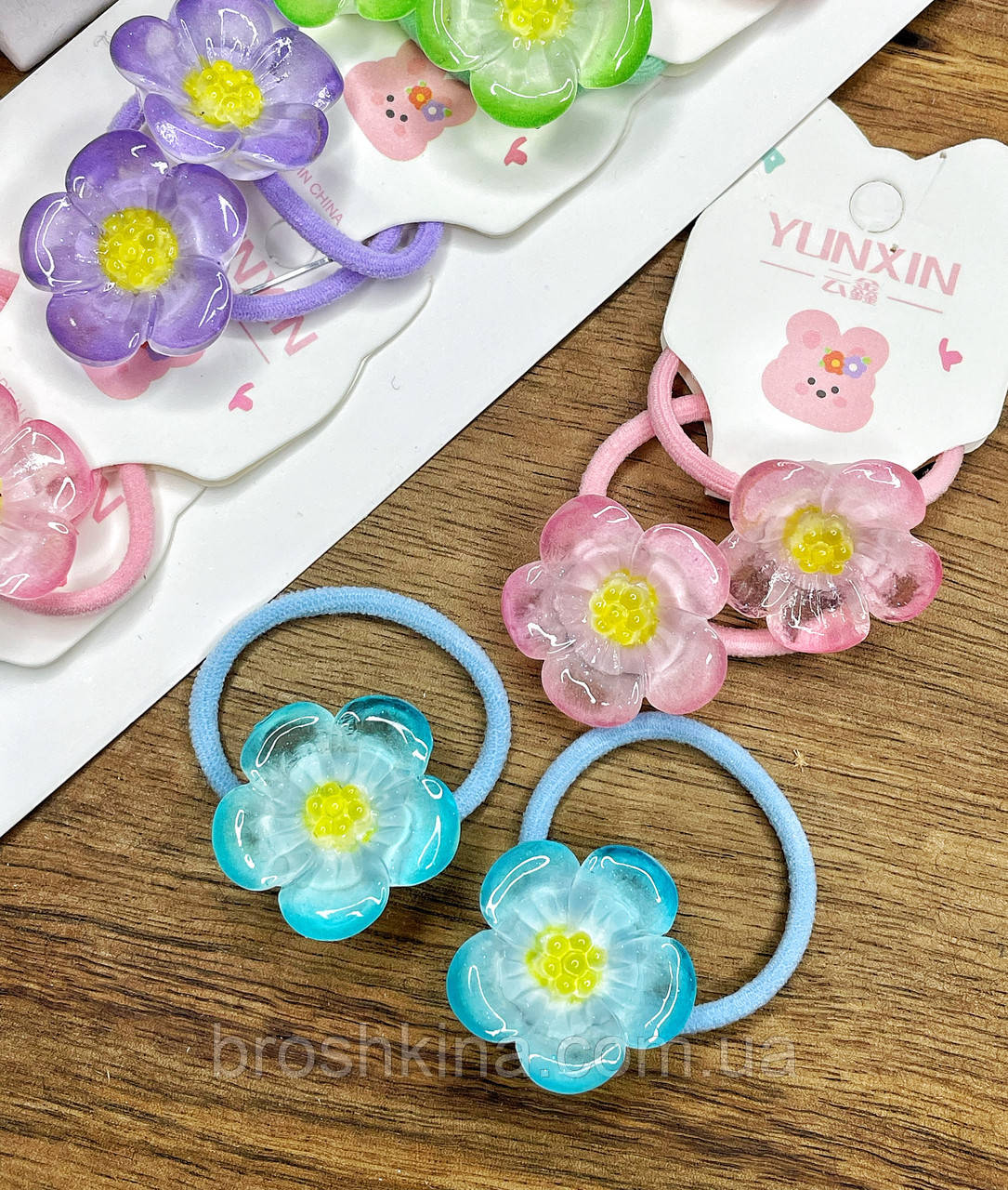 Резинки для волосся дитячі 10 пар/уп КВІТКА, фото 1