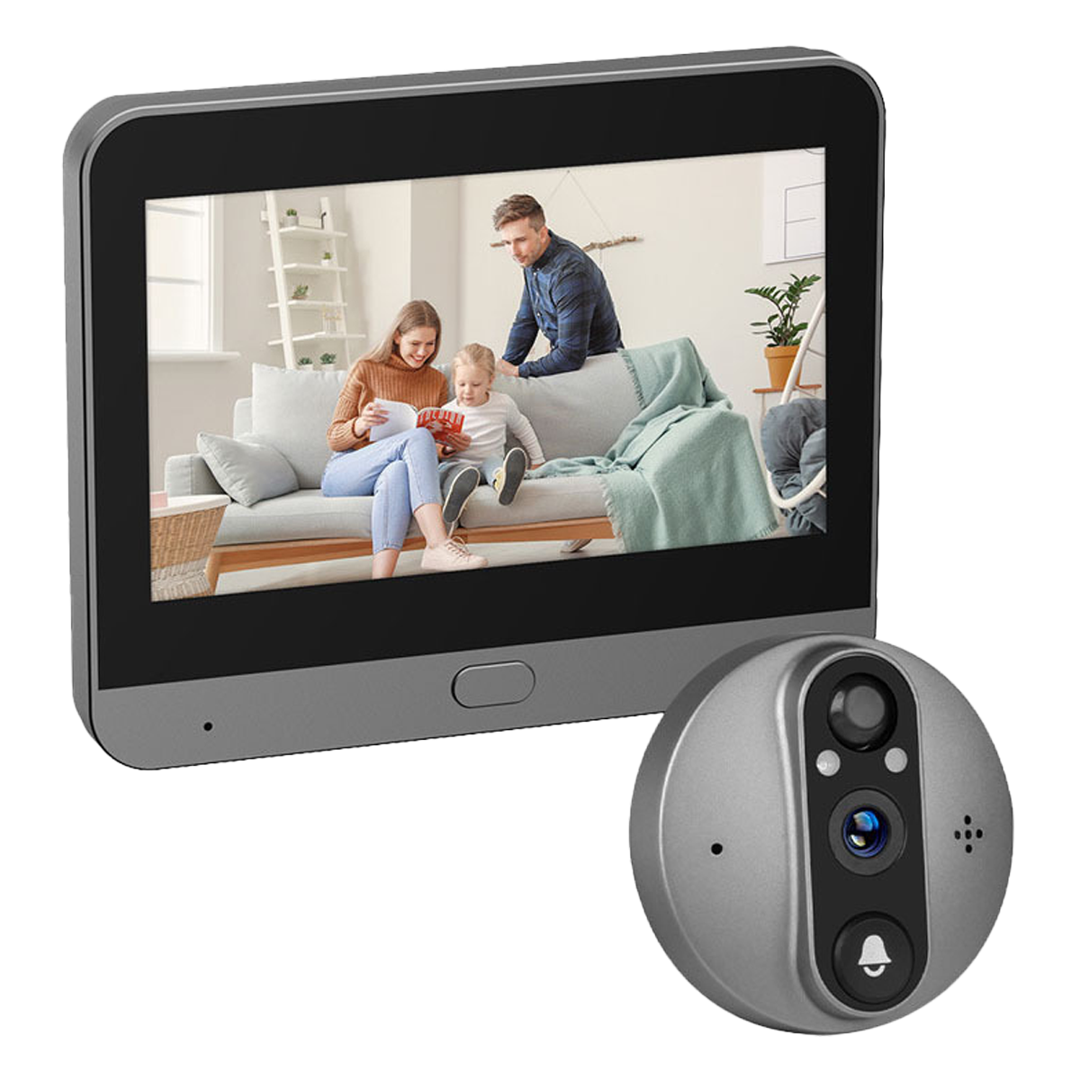 Бездротовий Wi-Fi відеодомофон-оченят Tuya Smart Life 300PA з камерою й керуванням через смартфон