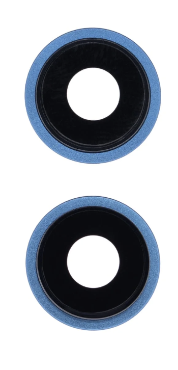 Скло камери для iPhone 13 /13 Mini, синє+кільце, комплект 2 шт.