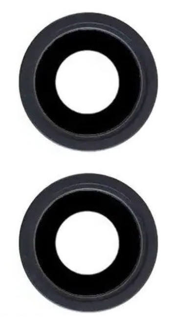 Скло камери для iPhone 13 /13 Mini, чорне, Midnight + кільце, комплект 2 шт.