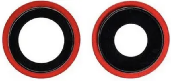 Скло камери для iPhone 13 /13 Mini, червоне кільце, комплект 2 шт.