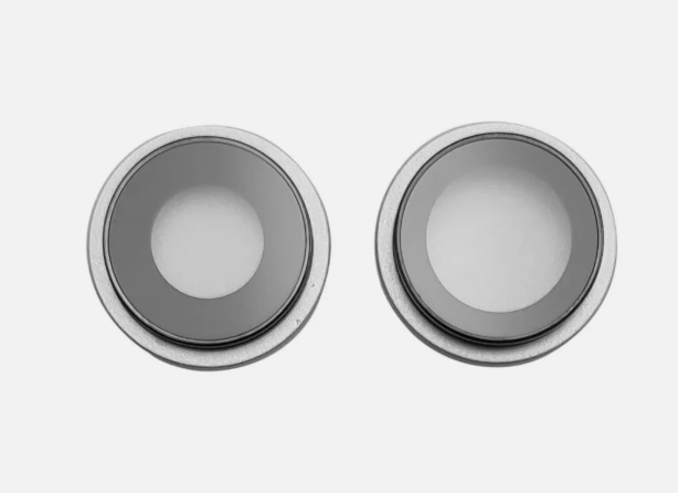 Скло камери для iPhone 13 /13 Mini, сріблястий, Starlight + кільце, комплект 2 шт.