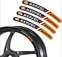 Наклейки на мото диски ободи силіконові 17-19" Repsol, фото 3