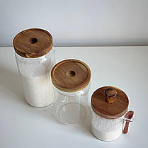 Баночки для кухні Баночка для цукру Банки для солі та цукру Банки для зберігання кави Банку для меду з ложкою, фото 4