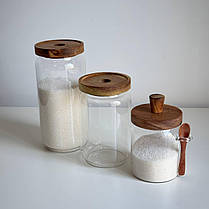Баночки для кухні Баночка для цукру Банки для солі та цукру Банки для зберігання кави Банку для меду з ложкою, фото 5