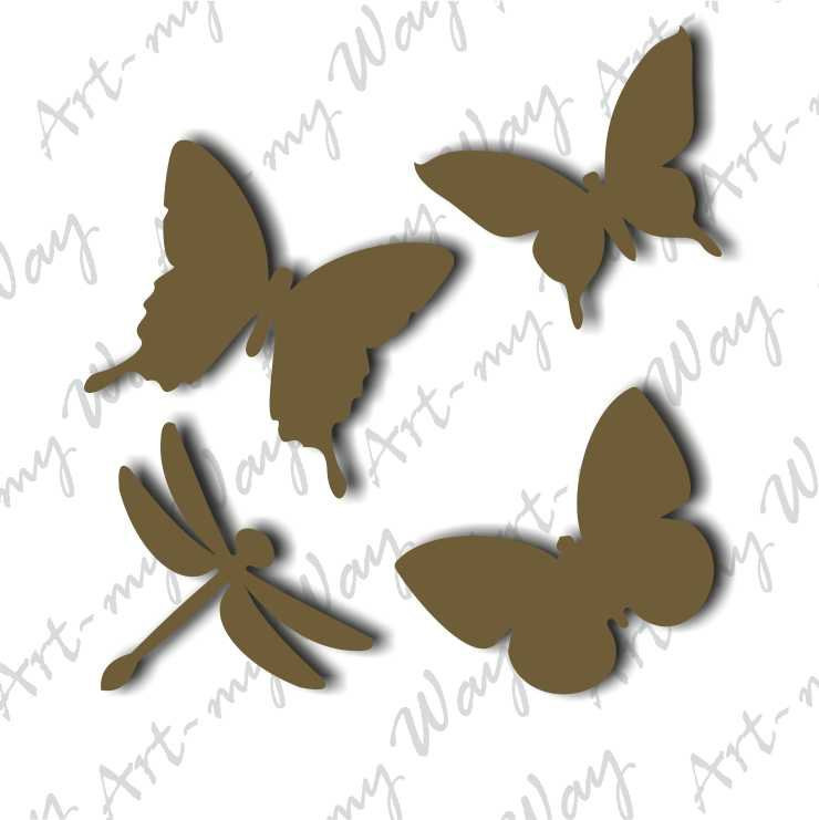 Набор "Бабочки"4шт. 7см - фото 1 - id-p460920806