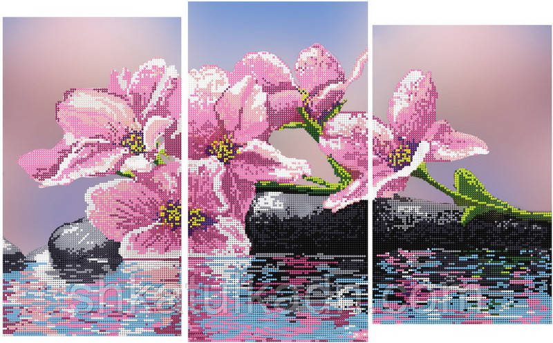 Схема для вишивання бісером Орхідея триптих, фото 1