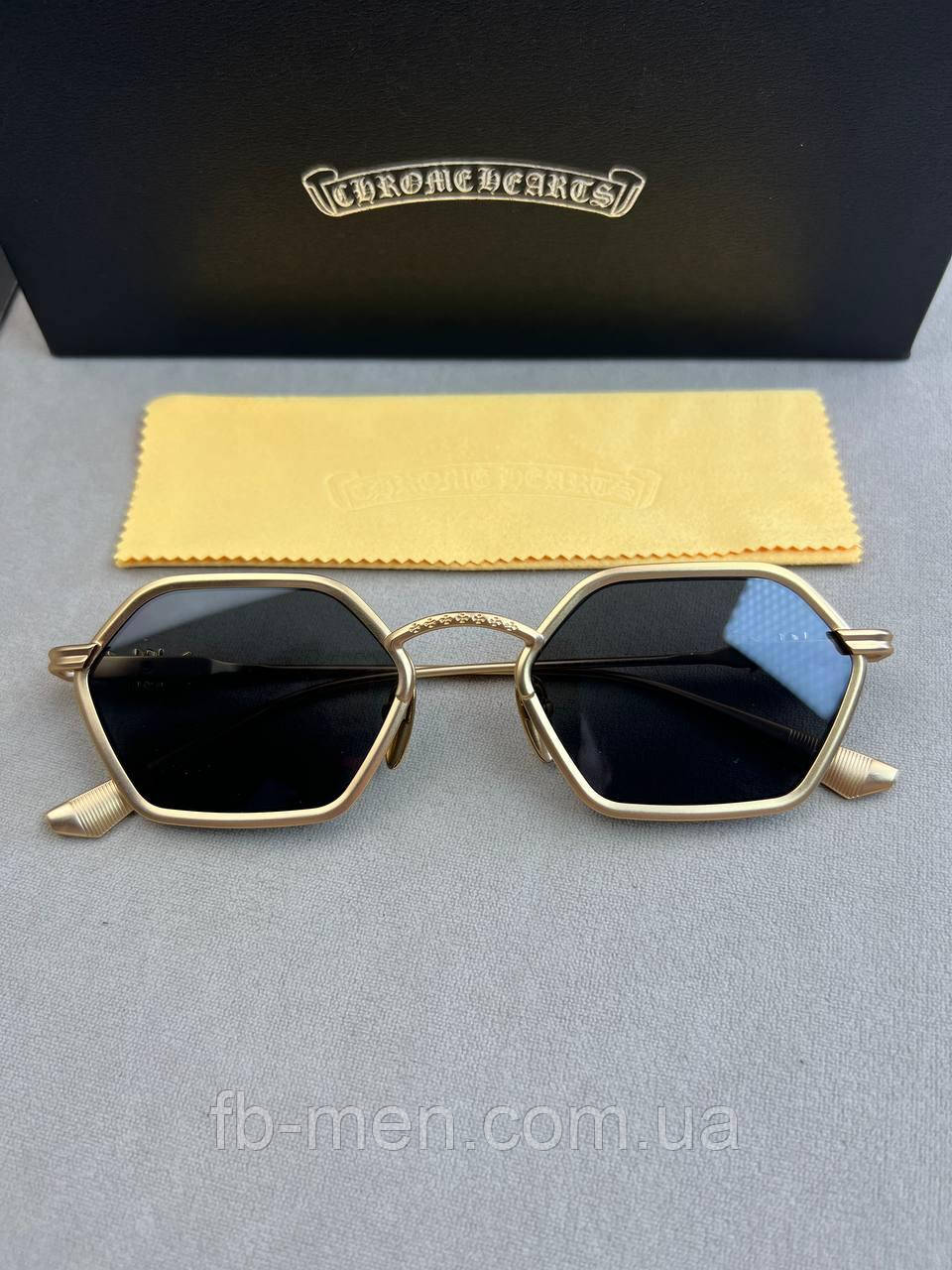 Сонцезахисні окуляри Chrome Hearts CE MGP золота оправа якість преміум
