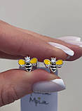 Срібні дитячі сережки з емаллю, фото 3
