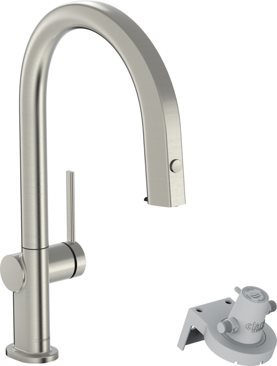 Змішувач Aqittura M91 FilterSystem 210 1jet pull-out Sbox кухонний, Stainless Steel Finish (76826800)