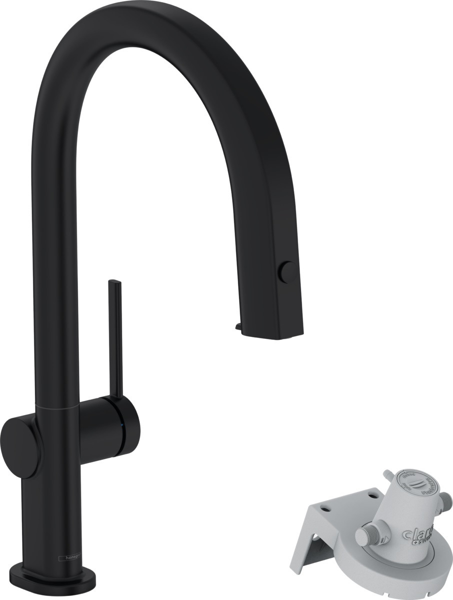 Змішувач Aqittura M91 FilterSystem 210 1jet pull-out кухонний, Matt Black (76803670)