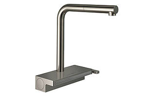 Змішувач Aquno Select M81 250 2jet кухонний з витяжним виливом Sbox (73830800) Stainless Steel