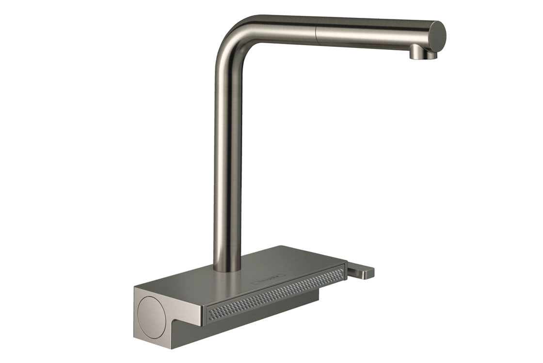 Змішувач Aquno Select M81 250 2jet кухонний з витяжним виливом Sbox (73830800) Stainless Steel