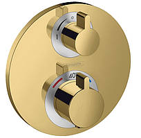 Термостат прихованого монтажу Ecostat S, запірно-перемикаючий вентиль, 2-ох режимний, Polished Gold Optic