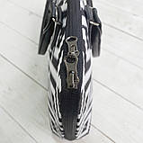 Сумка тканинна Саквояж Черно-белый узор, ромбы 36х26 см (SW_16A067_BL), фото 3