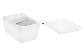 Унітаз підвісний EluPura Q 540 мм AquaFall Flush 60194450 + сидіння soft close 60150450