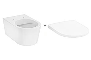 Унітаз підвісний EluPura S 540 мм AquaFall Flush 60193450 + сидіння soft close 60148450