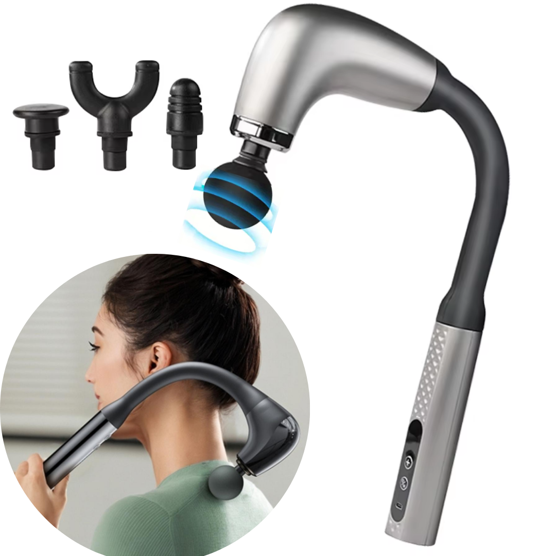 Масажер ручний акумуляторний для тіла портативний Перкусійний ударний вібромасажер Fascial Gum Long Pro, фото 1