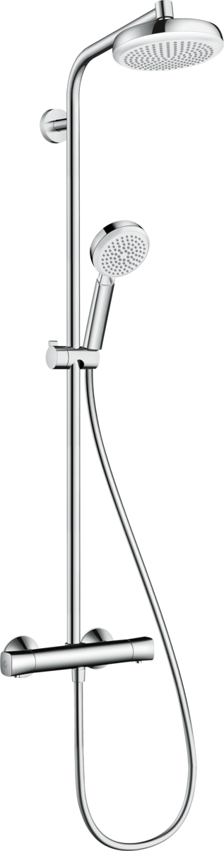 Душова система Crometta Showerpipe 160 1jet з термостатом, білий/хром (27264400)