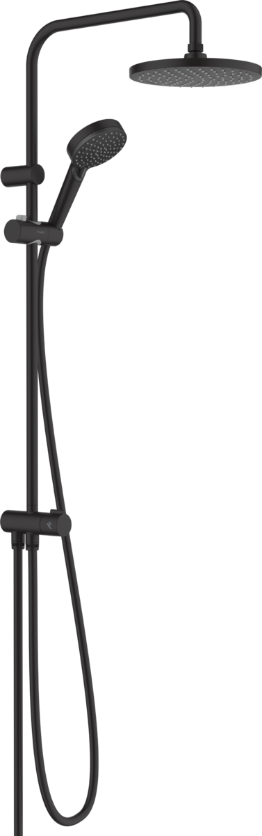 Душова система Vernis Blend Showerpipe 200 1jet Reno EcoSmart без змішувача, Matt Black (26099670)