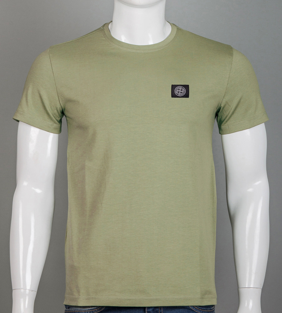 Футболка чоловіча Stone Island 2409м Нашивка (Уп.4шт M-XXL), Світла оливка