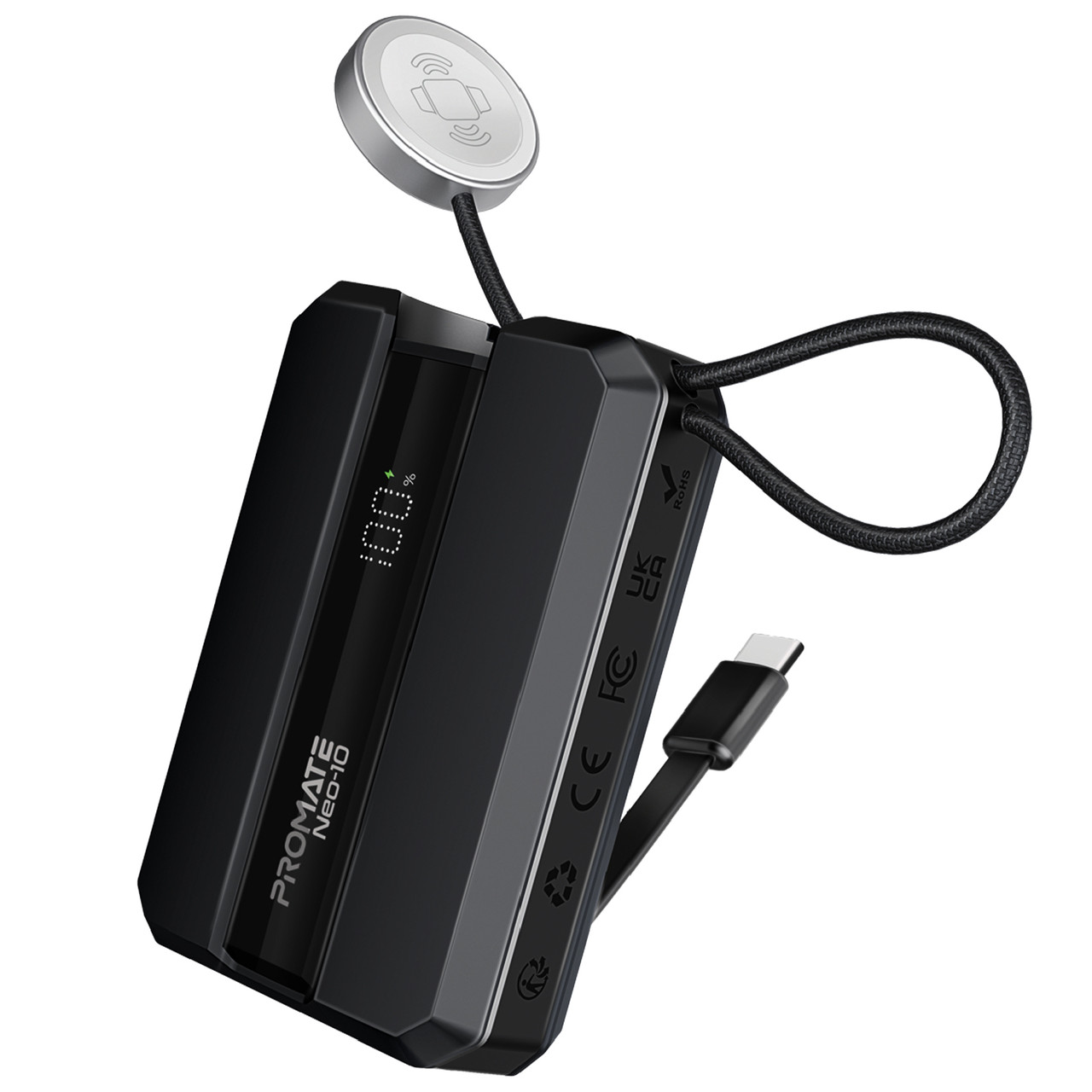 Універсальна мобільна батарея Promate Neo-10 10000mAh 30W Black, фото 1