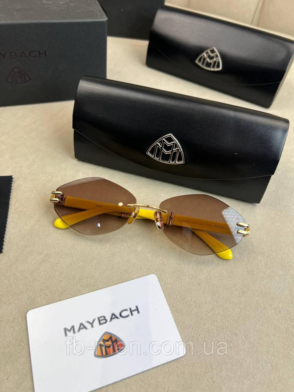 Сонцезахисні окуляри Maybach C-AAM-Z36 з жовтими дужками якість преміум