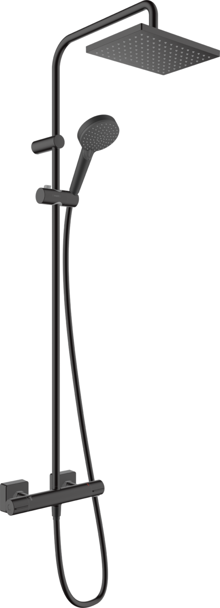 Душова система Vernis Shape Showerpipe 230 1jet з термостатом Matt Black (26286670)